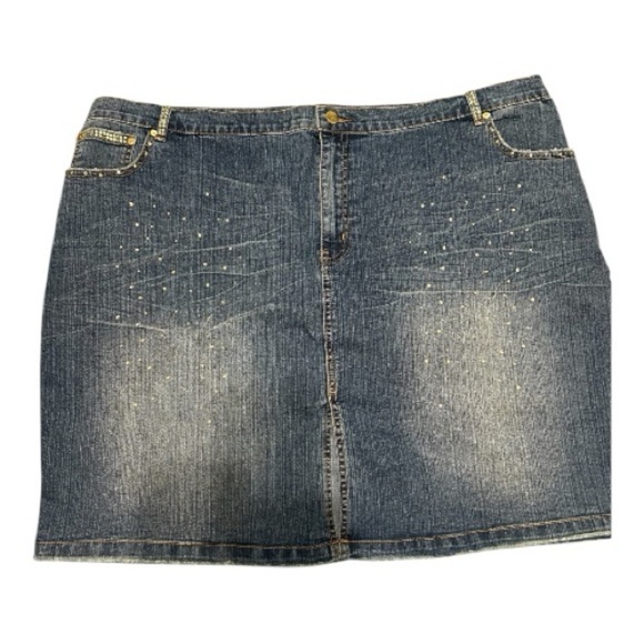 Venezia Dresses & Skirts - Venezia Blue Denim Mini Skirt with Gold Accents